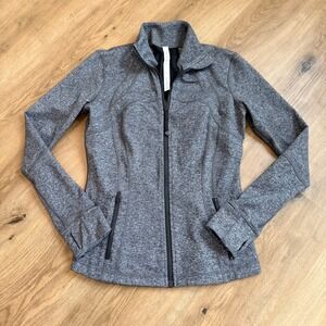 LULULEMON Define Jacket Size 10 Heathered Grey Space Dye Full Zip Yoga Top